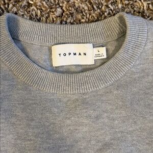Topman Light Gray Knit Cotton Sweater